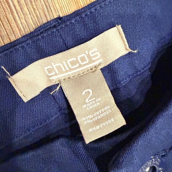 Chico's So Slimming Navy Blue Straight Leg Ankle Pants Size 12 (Chico 2) - Picture 8 of 8